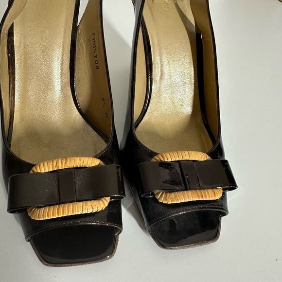 Stuart Weitzman Women's Woven Open Square Toe Ankle Strap Heels Size 9.5 - Picture 3 of 12